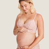 Women's Supportive Lace Nursing Bralette Gentle Rose @model_info:MOM4