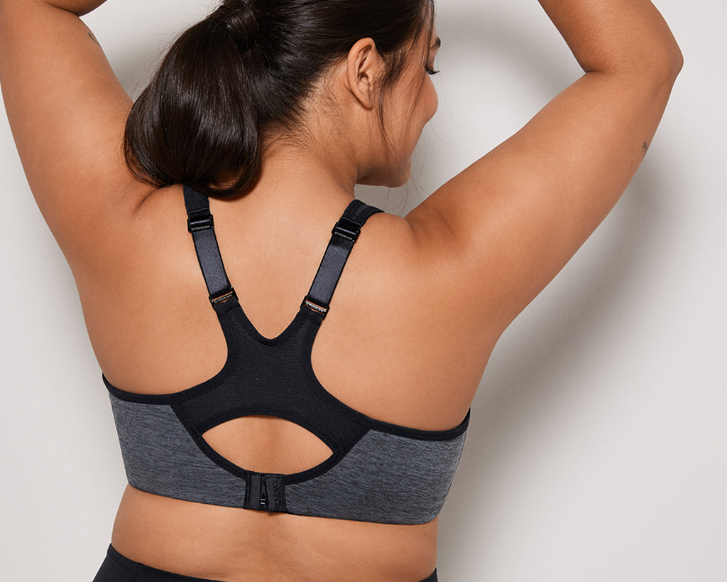 Women's Racerback Underwire Sport Bra Dark flower ash
