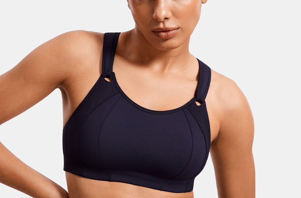 Women's Racerback Front Adjustable Sports Bra Navy