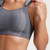 Women's Racerback Front Adjustable Sports Bra Grey
