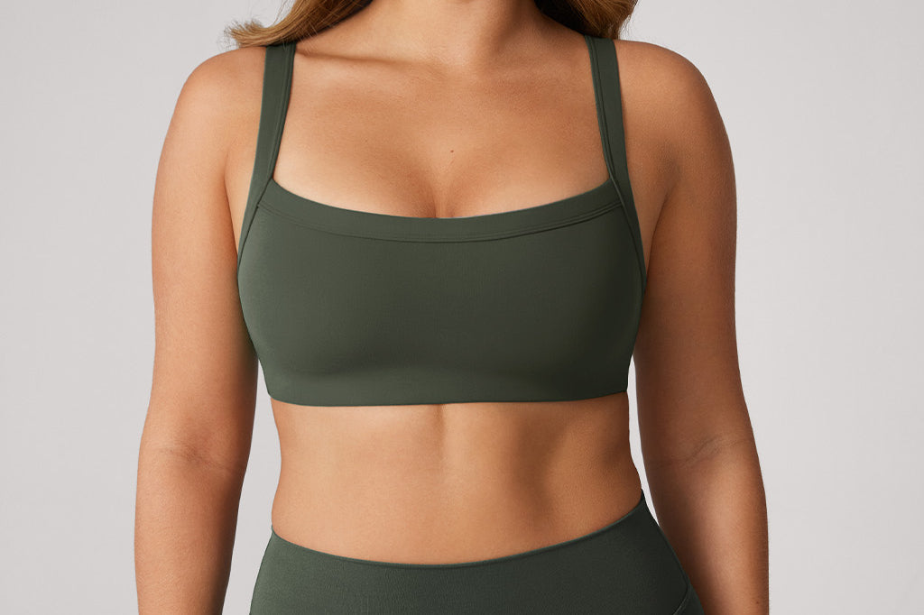 Women's Hugcurve Adjustable Square Workout Bra Mocha Cocoa