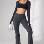 Women's Hugcurve No Front Seam Flare Leggings 31'' Twilight Blue