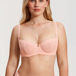 Women's Sexy Mesh Lace Balconette Bra Peachy Keen