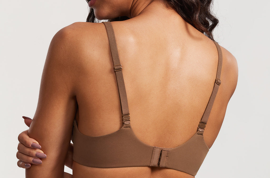 DOBREVA Women's Lightly Padded Balconette Bra Tshirt Underwire Demi Sandalwood Brown-2