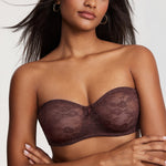 Women's Lace Strapless Bra Hazelnut