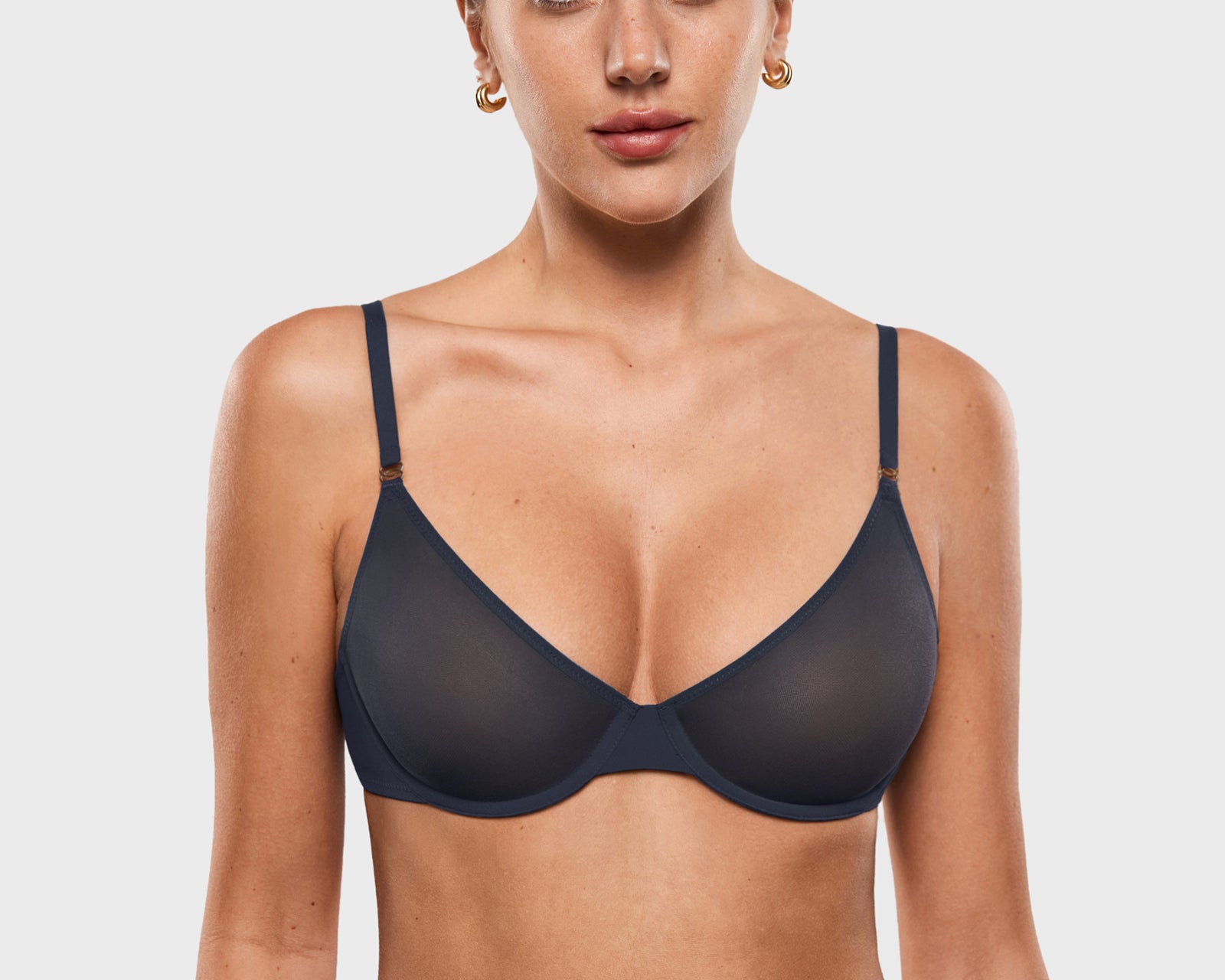 Women's Mesh Plunge Bra Twilight Blue