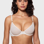 Women's Mesh Plunge Bra Coconut White