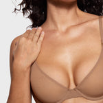 Women's Mesh Plunge Bra Gravel Beige