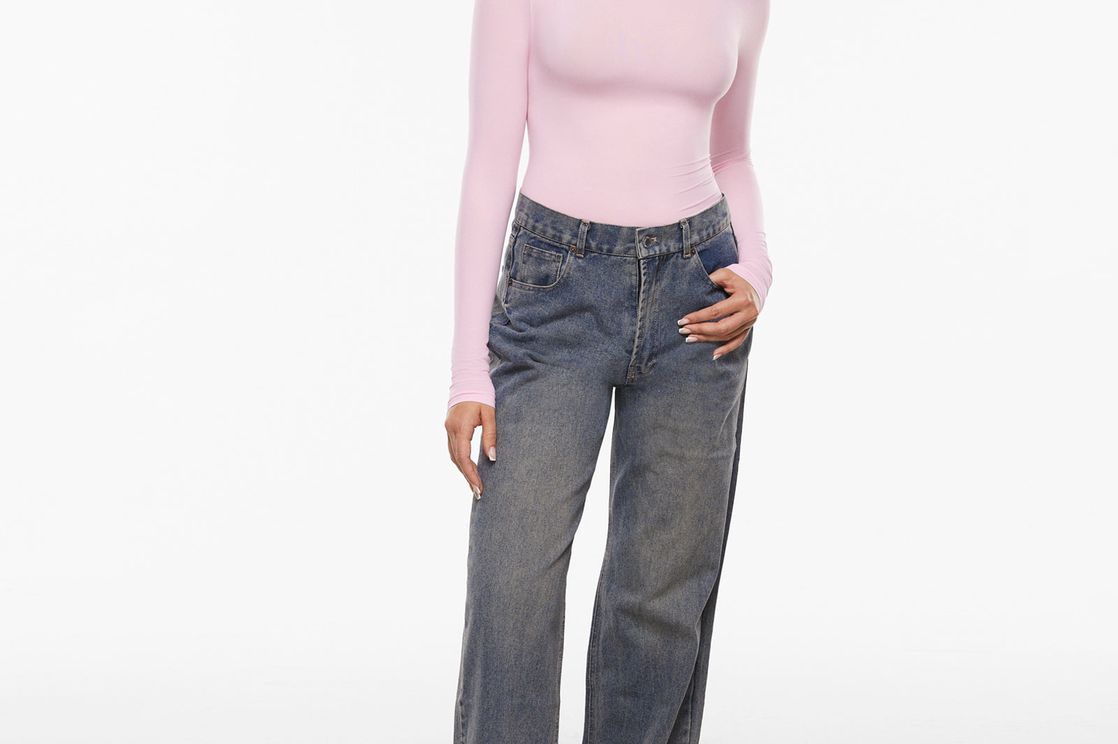 Women's Single-Layer Basic Long Sleeve Shirts Sweet Pink