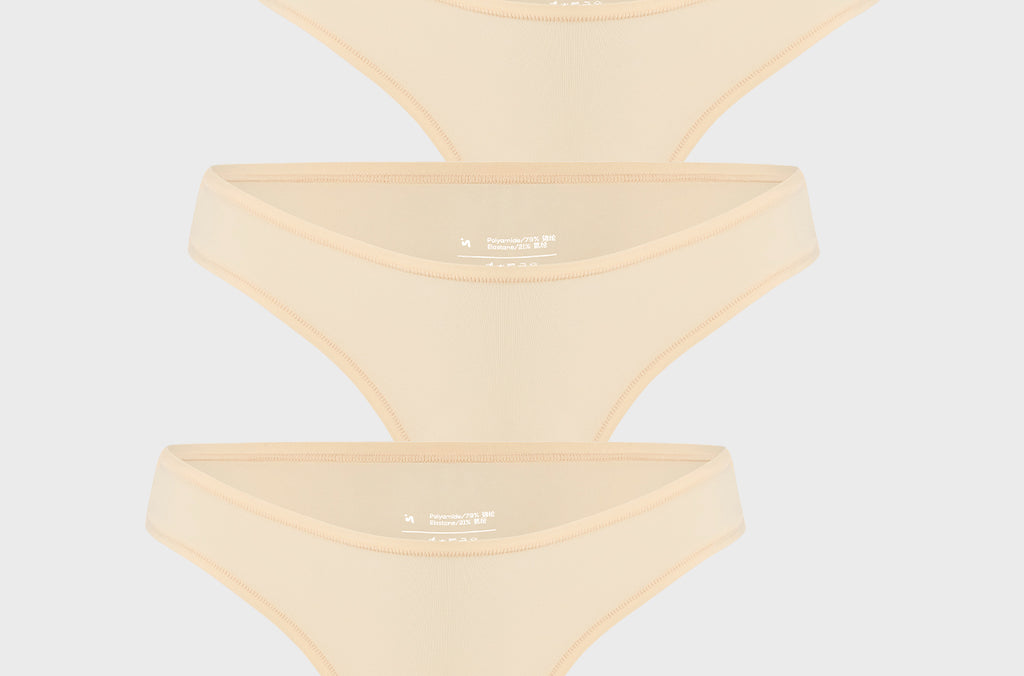 Women's V-shaped Low Rise Thongs 3 Pack Clay Brown (3pack)