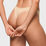Women's V-shaped Low Rise Thongs 3 Pack Clay Brown (3pack)