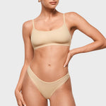 Women's V-shaped Low Rise Thongs 3 Pack Hazelnut (3pack)