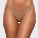 Women's V-shaped Low Rise Thongs 3 Pack Wheat (3pack)