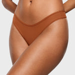 Women's V-shaped Low Rise Thongs 3 Pack Light Oatmeal (3pack)