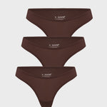 Women's V-shaped Low Rise Thongs 3 Pack Black 3pack