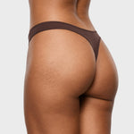 Women's V-shaped Low Rise Thongs 3 Pack Black 3pack