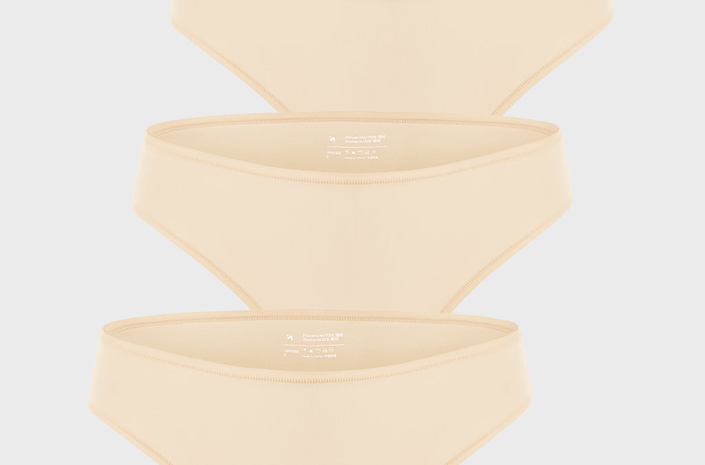 Women's Smooth High Cut Cheeky Briefs 3 Pack Light Oatmeal (3pack)