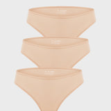 Women's Smooth High Cut Cheeky Briefs 3 Pack Warm Beige (3pack)