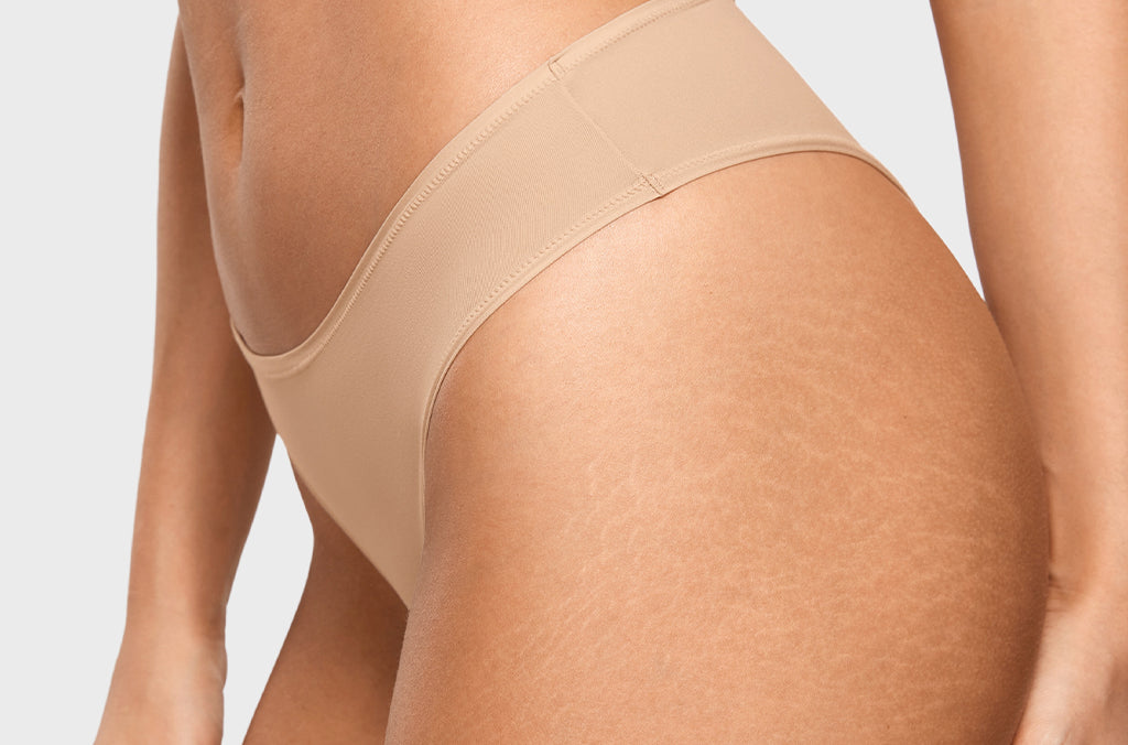 Women's Smooth High Cut Cheeky Briefs 3 Pack Warm Beige (3pack)