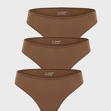 Women's Smooth High Cut Cheeky Briefs 3 Pack Sandalwood (3pack)