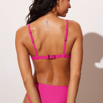 Women's Ribbed Plunge Bikini Top Insignia Blue