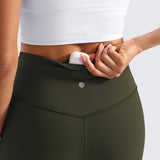 CRZ YOGA Women's High Waist Flare Leggings 29" Olive Green