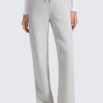CRZ YOGA Women's Cotton Fleece Lined Sweatpants 30" Milky White