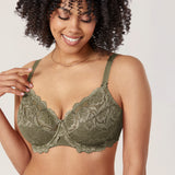 Women's Floral Lace Underwired Bra Camouflage