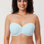 Women's Silicone-Free Strapless Bra Baby Blue