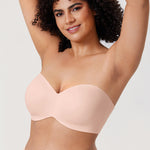 Women's Silicone-Free Strapless Bra Apricot Pink