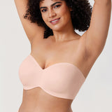 Women's Silicone-Free Strapless Bra Apricot Pink