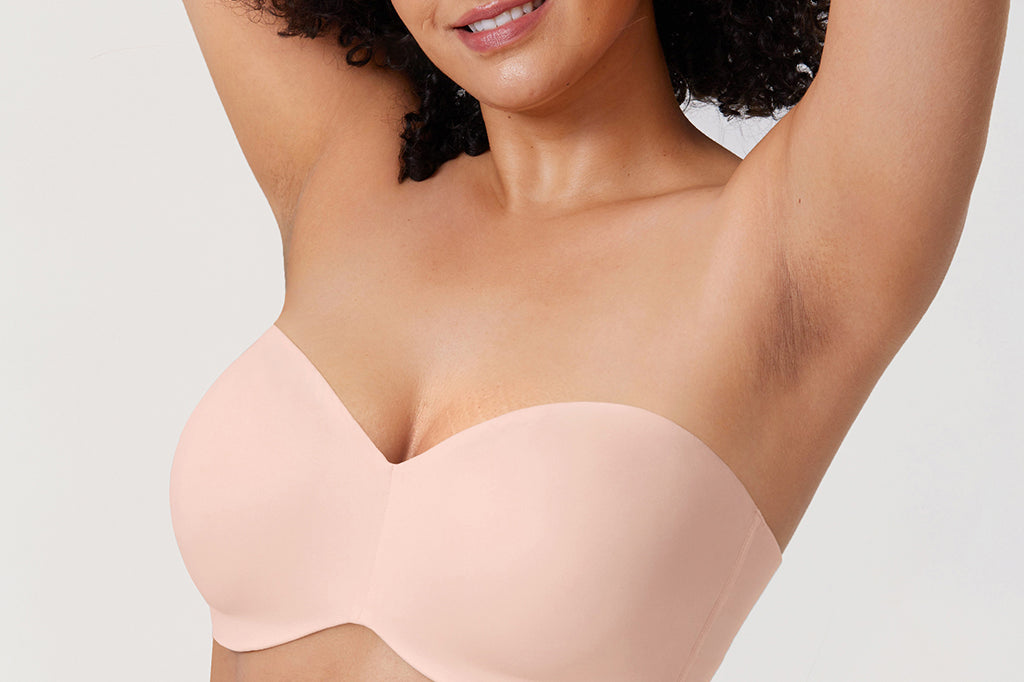 Women's Silicone-Free Strapless Bra Apricot Pink