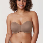 Women's Underwire Strapless Bra Brown Purple