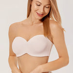 Women's Underwire Strapless Bra Rose White
