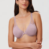 DELIMIRA Women's Front Closure Unlined Bra Mauve Shadows