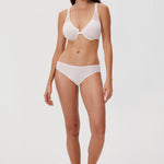 DELIMIRA Women's Front Closure Unlined Bra Coconut White
