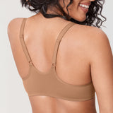 DELIMIRA Women's Front Closure Unlined Bra Gravel Beige