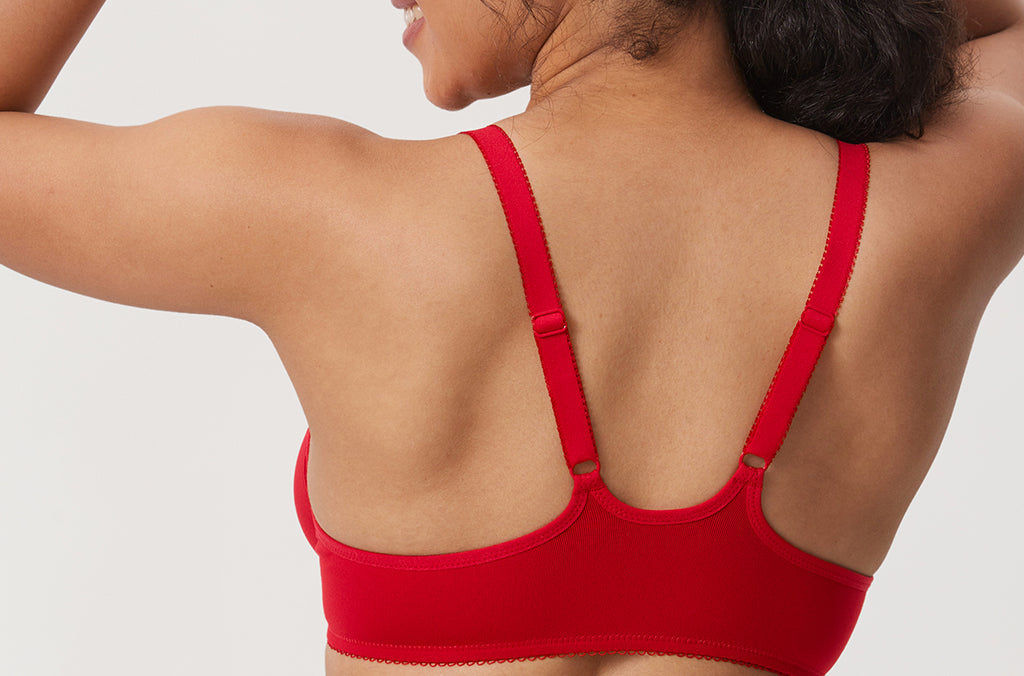 DELIMIRA Women's Front Closure Unlined Bra Lipstick Red