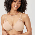 DELIMIRA Women's Front Closure Unlined Bra Beige