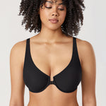 Women's Seamless U-back Front Closure Bra Black