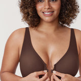 Women's Seamless U-back Front Closure Bra Hazelnut
