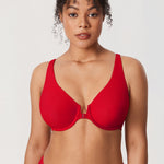 Women's Seamless U-back Front Closure Bra Lipstick Red