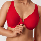 Women's Seamless U-back Front Closure Bra Lipstick Red