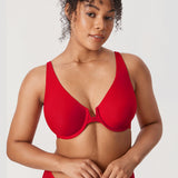 Women's Seamless U-back Front Closure Bra Lipstick Red