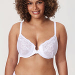 Women's Vintage Lace Front Closure Bra White