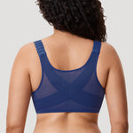 Women's Plunge Back Posture Bra Nightfall Blue
