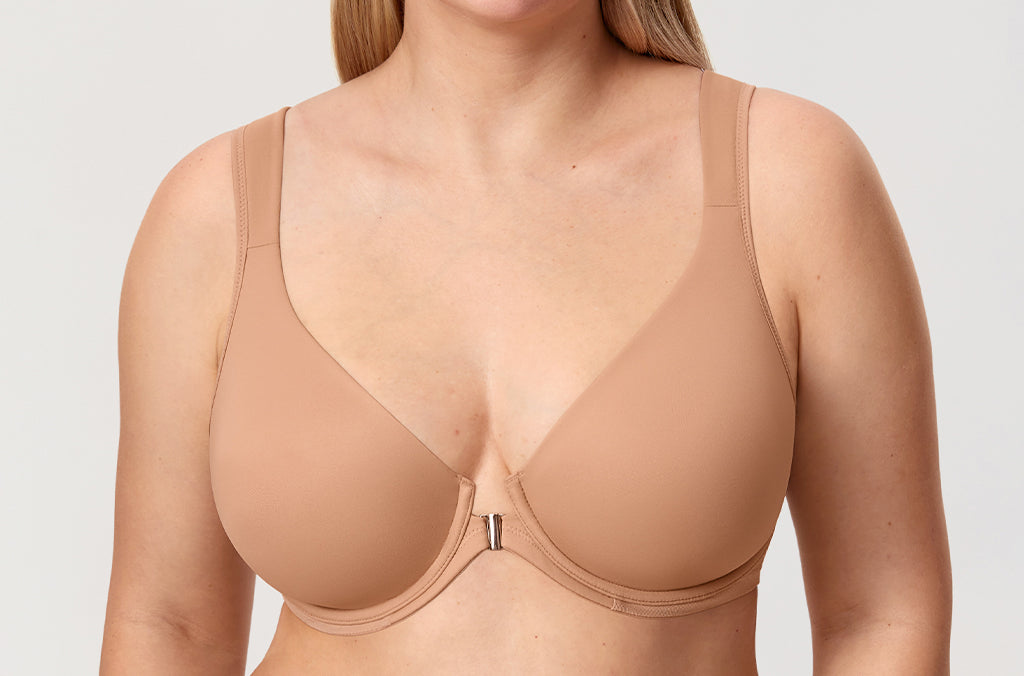 Women's Plunge Back Posture Bra Barely Buff