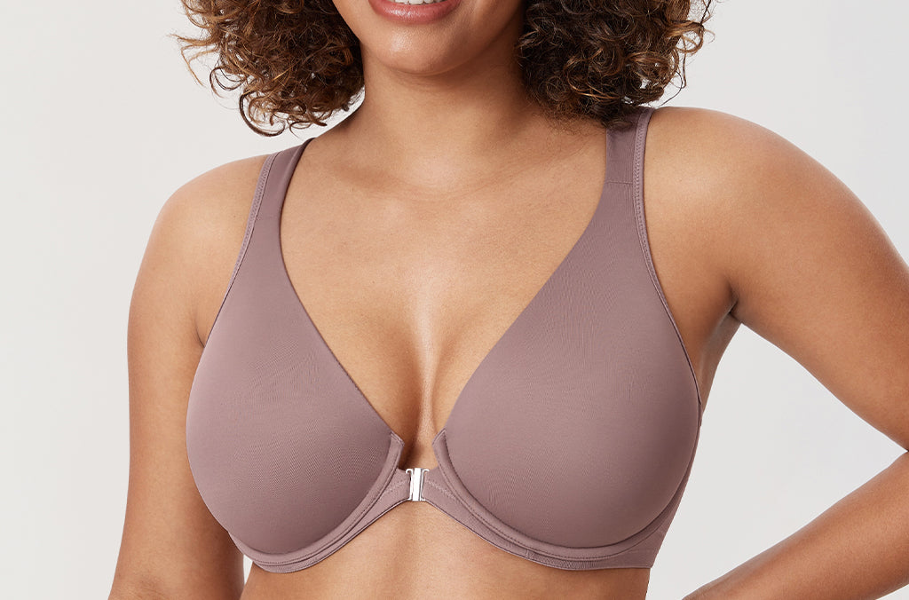 Women's Plunge Back Posture Bra Mochaccino