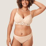 Women's Supportive Lace Nursing Bralette Beige @model_info:nursing