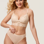 Women's More Coverage Lace Nursing Bralette Beige @model_info:nursing